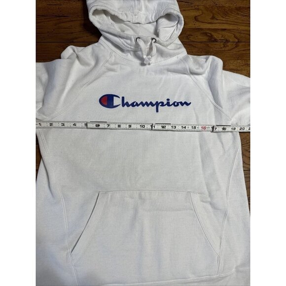 champion A48 Hoodie Men's Sweatshirt Script Logo Medium  Pullover Kanga Pocket - Picture 5 of 7